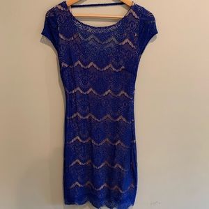 Bebe blue lace dress - small